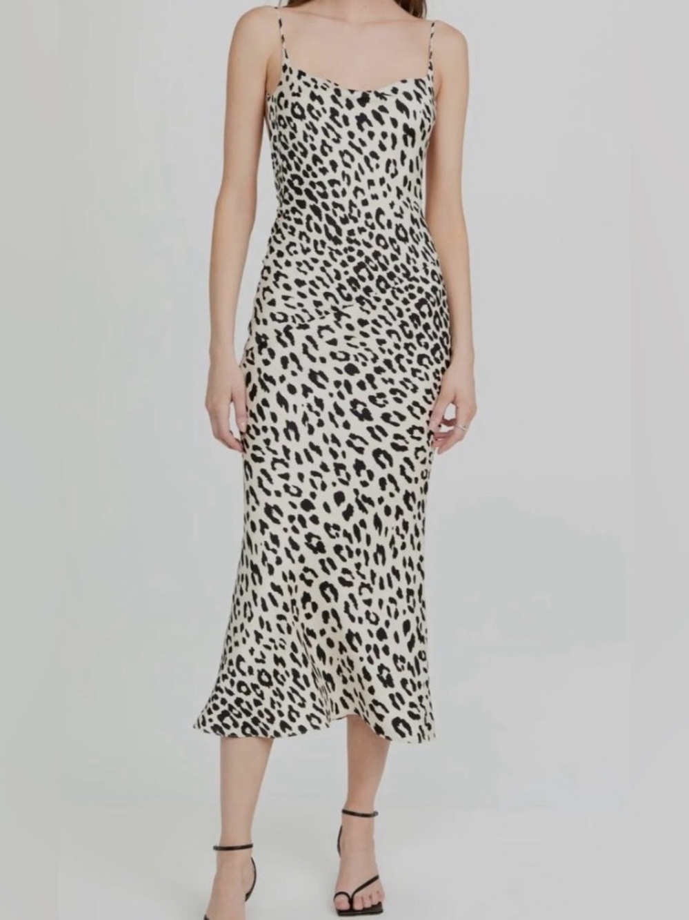 Brandon Maxwell Women's Ivory Leopard Open-back Slip Dress
Size XS